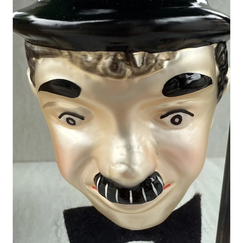 Vtg‎ Old World Christmas Hand Blown Charlie Chaplin Ornament Head Germany  #1523